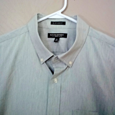 Banana Republic Men's XL Shirt Button Down Long Sleeve Gray Preppy Cotton Blend