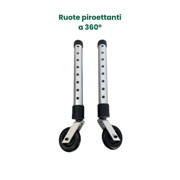 Deambulatore per anziani con quattro ruote piroettanti e quattro puntali. - Immagine 4 di 4