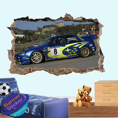 SUPER RALLY RENNWAGEN ACTION WANDAUFKLEBER 3D KUNST POSTER DEKOR ABZIEHBILD XB1