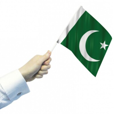 Pakistanische kleine Hand wehende Flagge 6'' x 4'' Unabhängigkeitstag Flaggen (4er Pack)