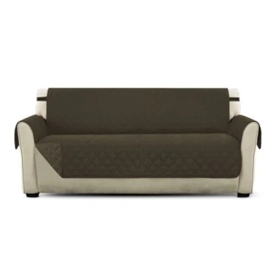 COPRIDIVANO TRAPUNTATO salvadivano imbottito 2 posti marrone LOVETESSILE