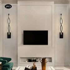 Modern Black Creative Wave Strip Led Wall Light Fixture Industrial Wall Sconce