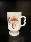 Vintage Advertising Milk Glass Dollar Rent-A-Car Mug – 1970s–80s