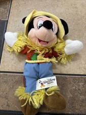 Vintage Walt Disney World Theme Parks Mickey Mouse SCARECROW Fall Autumn Plush