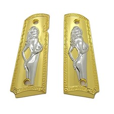 New Colt Kimber Sig 1911 Custom Grips Gold Nickel plated 1911 full size grips