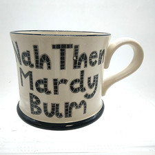 Moorland Pottery Yorkie Ware Mug 'Nah Then Mardy Bum' Black, New - Seconds