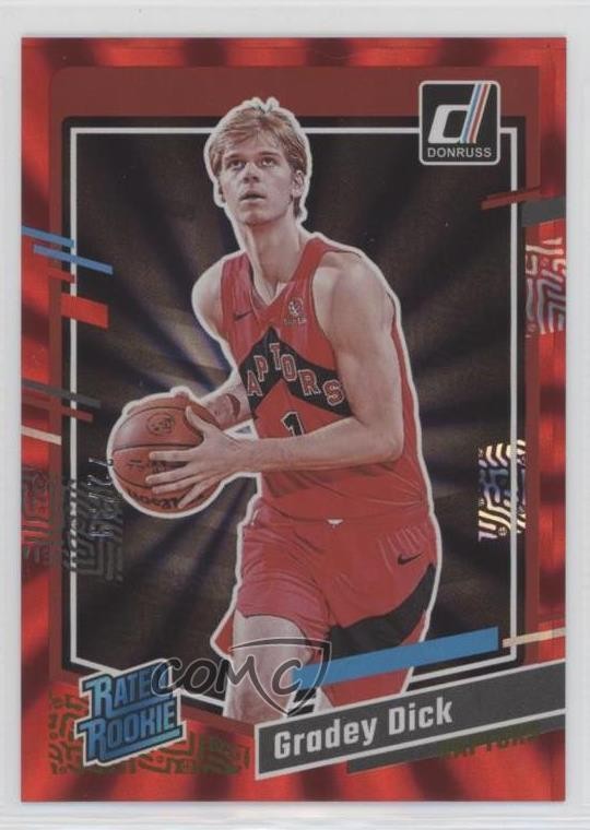 2023-24 Panini Donruss Rated Holo Red Laser 72/99 Gradey Dick #247 Rookie RC z6j