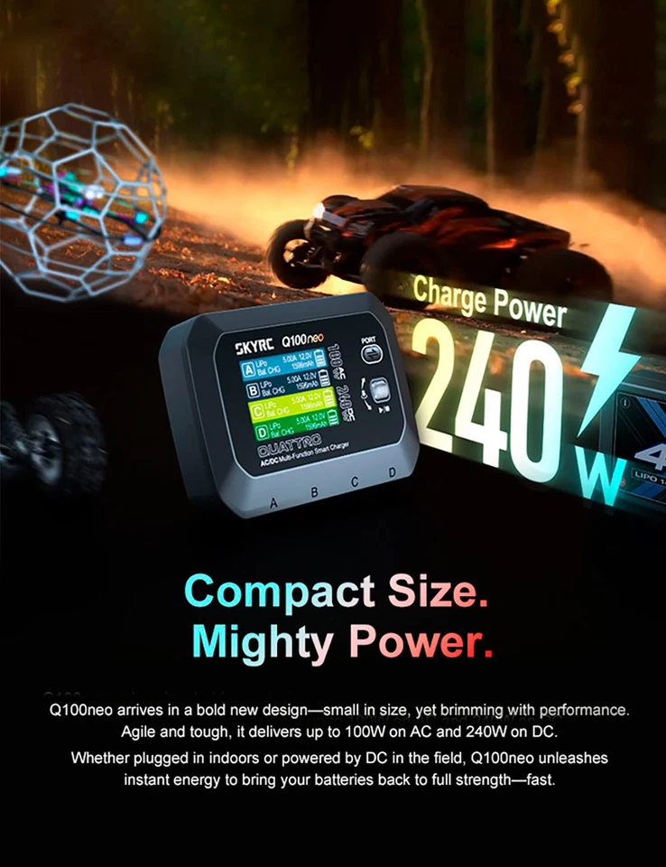 SKYRC Q100neo AC/DC Smart Battery Charger 1-4s LiPo/LiFe/Lilon Balance Charger - Image 4 of 4