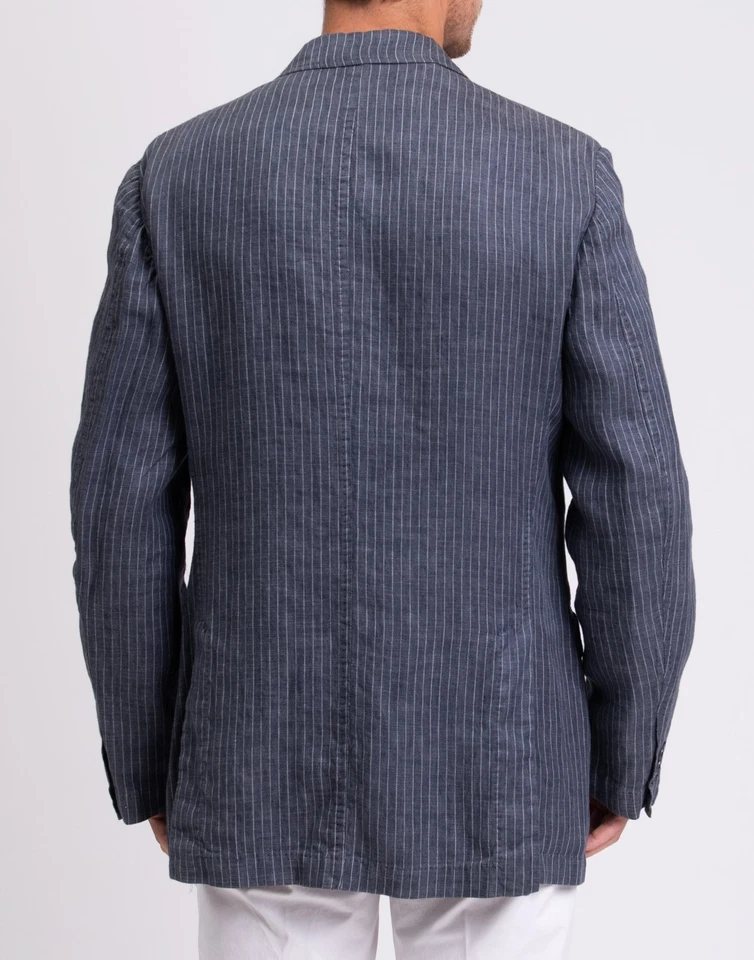 RRP €555 LUBIAM STUDIO Blazer Jacket  IT50 US40 L Unlined Linen Blend Striped - Image 3 of 4