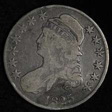 1825 Capped Bust Silver Half Dollar FINE E330 DUHM