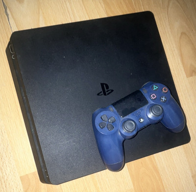 Sony PlayStation 4 Slim Schwarz mit DualShock 4 Controller, Bluetooth, WLAN