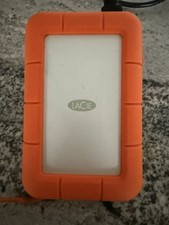 LaCie Rugged 500GB Portable External Hard Drive USB Orange Bumper Tested Mac