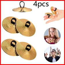 4pcs Copper Finger Cymbals Small Finger Cymbals Belly Dancing Mini Cymbals Music