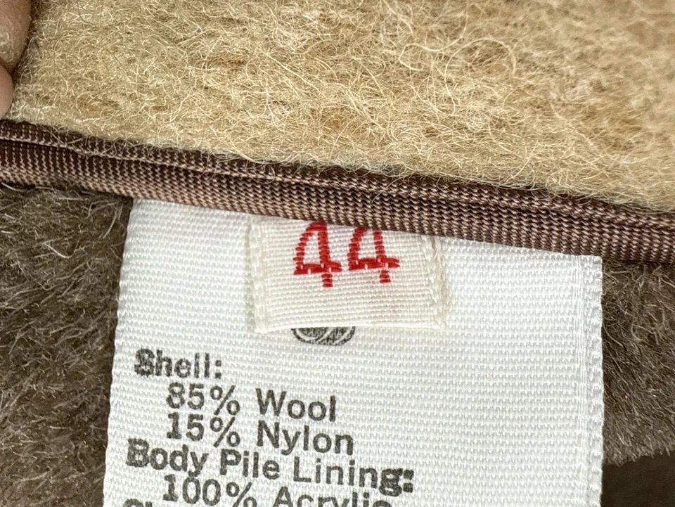 Vtg Woolrich Coat Jacket Mens Sz 44 Wool Blanket Hooded Fleece Lined Western USA - Image 4 of 4