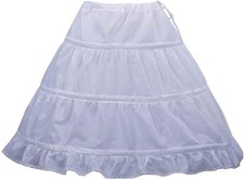 Flower Girl Girls' 3 Hoops Petticoat Puffy Full Slip Kids Small, White