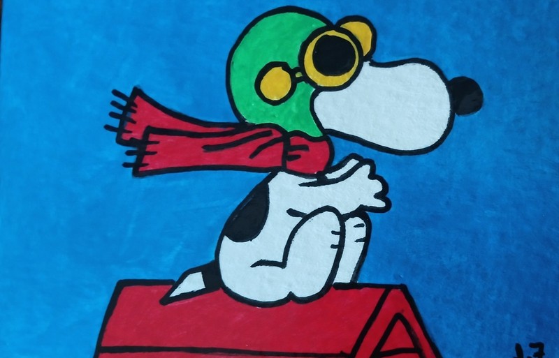 Peanuts Snoopy ATC ACEO Mini ORIGINAL HAND PAINTED Signed OOAK Suzanne Foster
