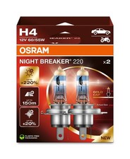 H4 GLÜHLAMPE, FERNSCHEINWERFER FÜR FORD, VW, RENAULT - AMS-OSRAM 64193NB220-2HB