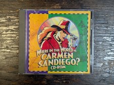 VTG Where in the World is Carmen Sandiego Game PC CD ROM 1994 Broderbund Case