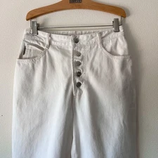 Vintage Bongo 90s Cream White Tapered leg Denim 27x30 Jeans