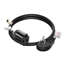 1875W Flat Plug Extension Cord Black 2 Feet, 15A 14 AWG, UL Listed