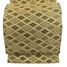 Japanese Kimono Fukuro obi excellent item diamond striped gold thread gold