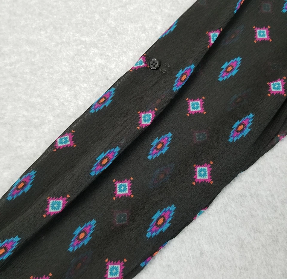 Top para mujer MOSSIMO Supply Co. grande L multicolor damasco manga larga cuello dividido Foto 4 de 4