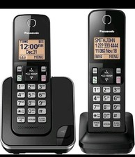 Panasonic KX-TGC352B Expandable Cordless 2 Handsets Phone System Caller ID Black