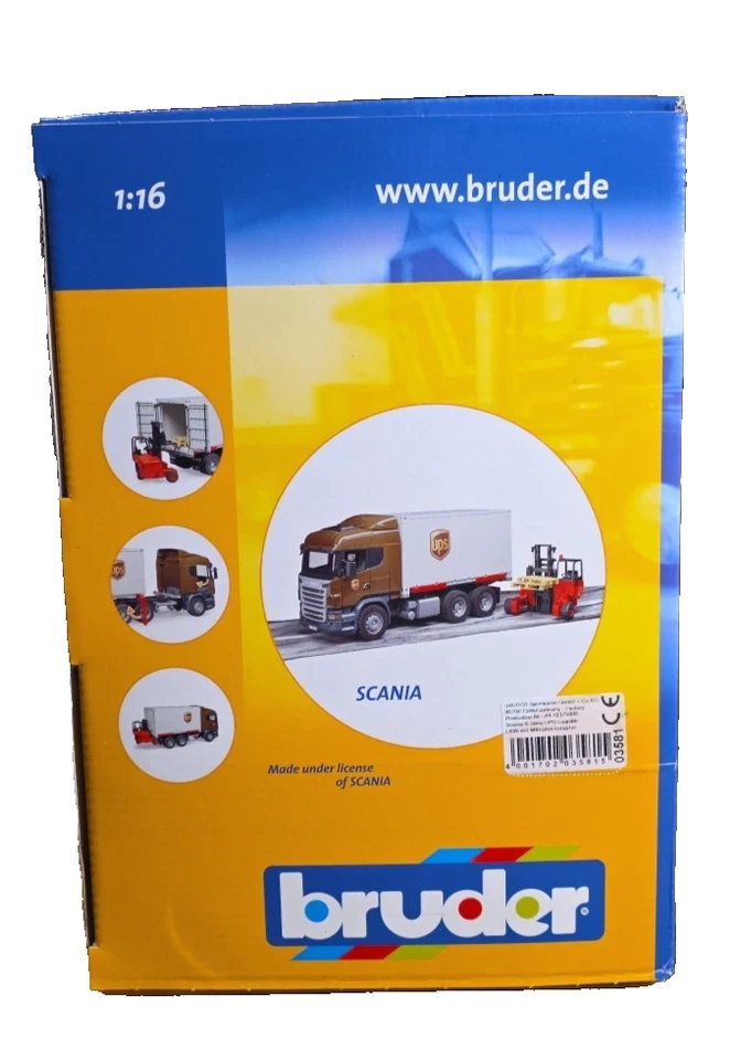 Логистический грузовик Bruder Man Scania UPS с LKW mit. Масштаб 1:16 совершенно новый 4 + - Изображение 3 из 3