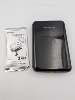 Polaroid Zip mobiler Fotodrucker schwarz Zink Zero Ink Sofortbild + neues Papier