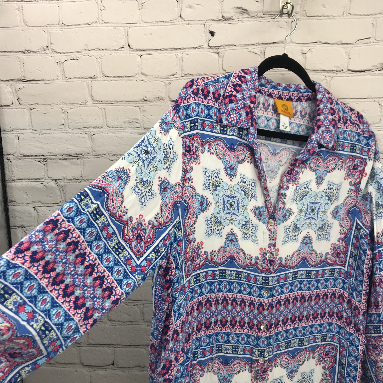 Ruby Rd Top Womens Extra Large Blue Button Up Lon… - image 8