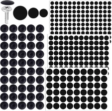 290 Pcs Self-Adhesive Screw Cover Stickers with 50 Pcs Screws Hole Caps, PVC