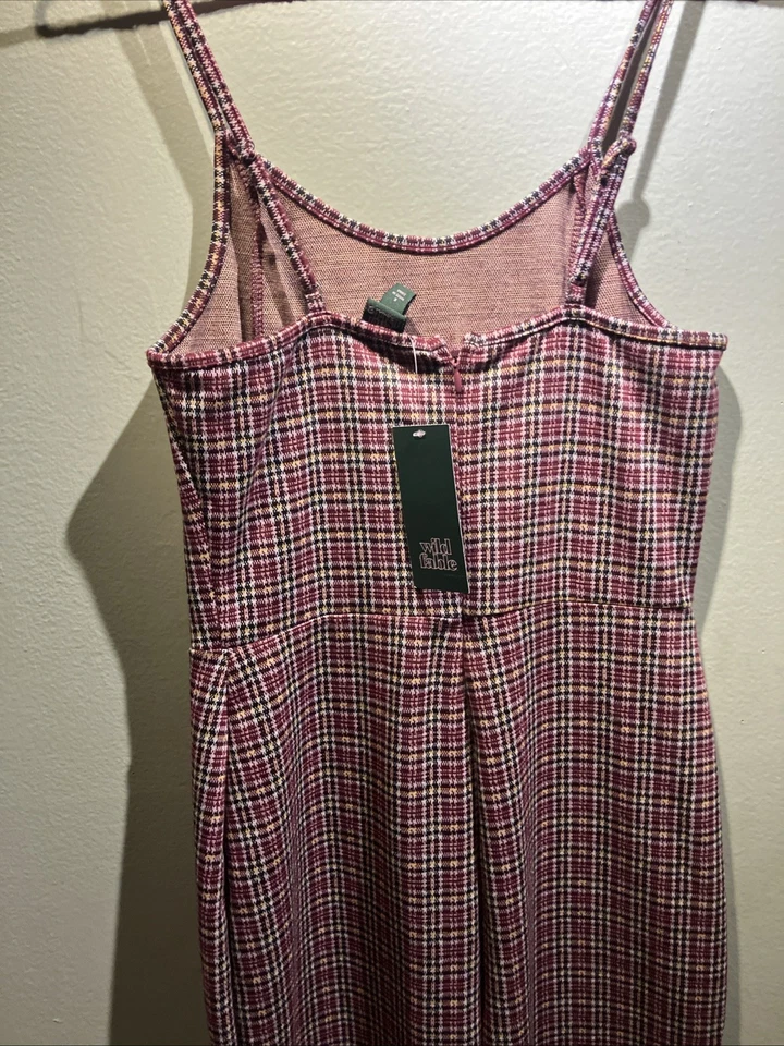 NWT Wild Fable Jumpsuit Bodysuit S Small - Retro Plaid - Red/black/white Chic - Image 4 of 4