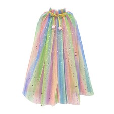 Prinzessinnen-Umhang – bunter glitzernder Netzumhang für Mädchen, Cosplay, Pr...