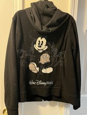 Vtg. Disney World Mickey Mouse Fleece Jacket Womens Size XL Zip-Up Hoodie