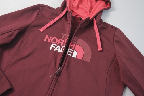 The North Face Sweater Womens M Maroon Full Zip Hoodie Fleece Lined Thumb Hole - Picture 2 of 9