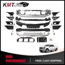 For 2021-2023 Ford F-150 Front Bumper Kit Chrome W/ Fog Lights With Sensor Holes