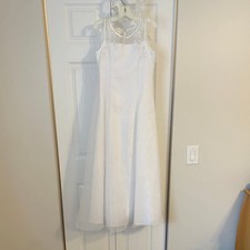 Davids Bridal Dress Girls 12 White Communion Flower Girl With Swarovski Headband
