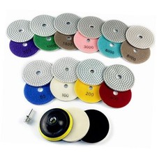 Diamond Polishing Pads, 14 PCS 50-8000 Grit Wet/Dry Granite Stone 4 Inch