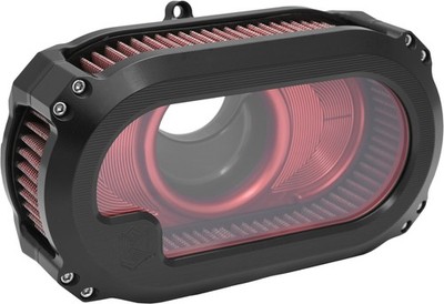 Kens Factory Next Level Air Cleaner Kits with Glass - Black/Red Motorcycle