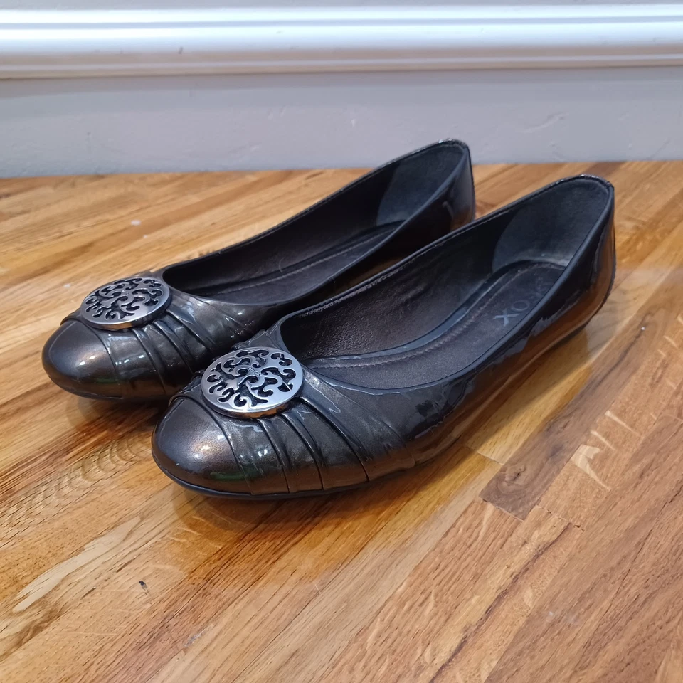 Geox Respira Ballet Pisos Mujer Talla 6US/36EU Charol Bronce Medallón Foto 2 de 4