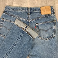 Vintage Levis 501 Jeans Mens 30x30 Denim Selvedge Redline Western Cowboy 80s