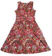 ATHLETA Women's Size XL Jura Retro Floral Paisley Pockets Gathered Waist V-Neck