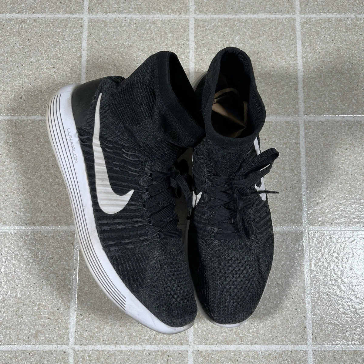Nike LunarEpic Flyknit Shoes Mens 9 Black Road Running Athletic Workout Sneakers Nike Men main image 2