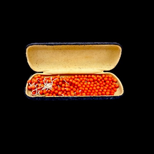 Antique Hand Carved Coral Bead Collection for Jewelry Making 180 Old Beads