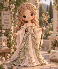 25cm Crochet Fairy Doll   European Style Amigurumi, Handmade Fantasy Doll, Fai