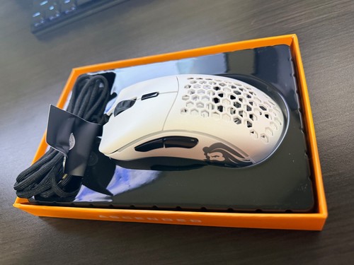 New Glorious Model D Minus Matte White RGB Wired Gaming PC Mouse