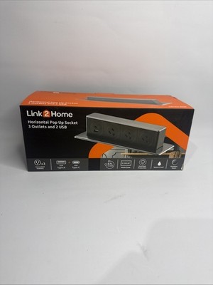 Link2Home 3-Outlets Space Saver Pop Up Socket, Receptacle Power Cover