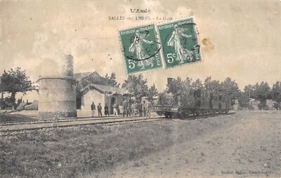 Old postcard 11 rooms on lhers / the station / train to the station