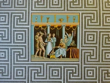 Print Pompei Architecture Casa Poeta 2 G. AbateAntique Chromolithograph Folio