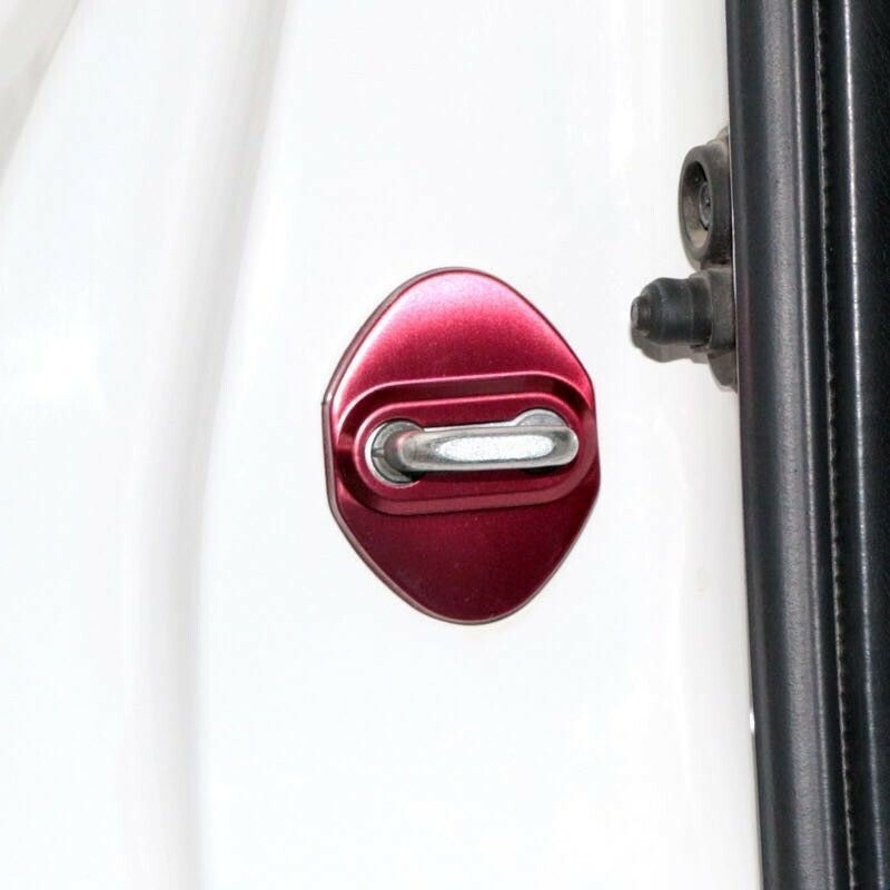 Red Car Accessories Stainless Steel Door Lock Protector Cover fits